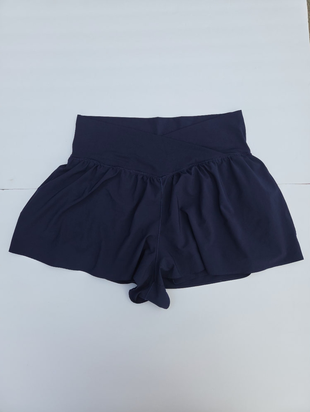 Aerie OFFLINE Real Me Crossover Flowy Shorts Navy Blue XL Athletic Running Short - Picture 4 of 11